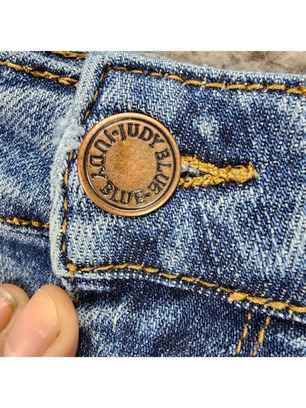 Judy Blue Shorts Womens Large Blue Stretch Denim Jean Cutoff Jorts *Read*